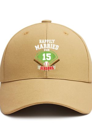 15th Wedding Anniversary Baseball Couple Cotton Baseball Hat