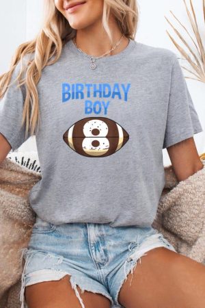 8th Birthday Boy Football T-Shirt