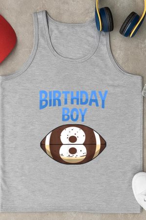 8th Birthday Boy Football Tank Top