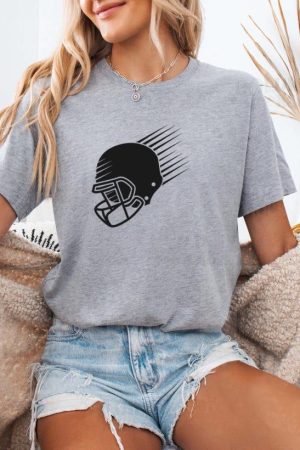 American Football Helmet Cut Out T-Shirt