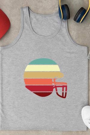 American Football Helmet Sunset Tank Top