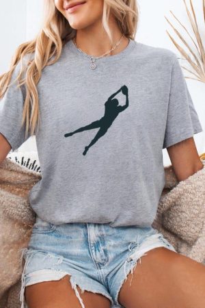 American Football Player Catch Silhouette T-Shirt