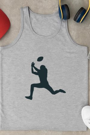 American Football Player Catching Silhouette Tank Top