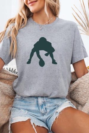 American Football Player Center Silhouette T-Shirt