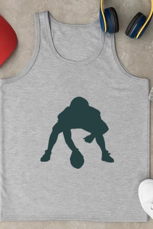 American Football Player Center Silhouette Tank Top