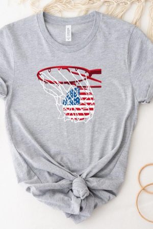 American Patriotic Basketball US Flag T-Shirt