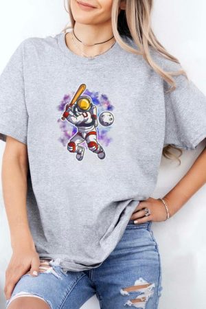 Astronaut Baseball Space Galaxy T-Shirt