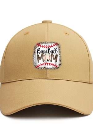 Baseball Mom Leopard Softball Cotton Baseball Hat