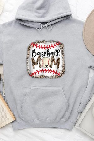 Baseball Mom Leopard Softball Hoodie