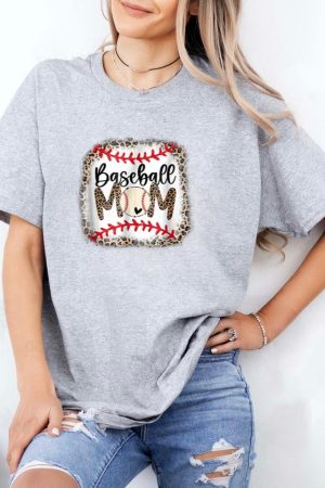 Baseball Mom Leopard Softball T-Shirt