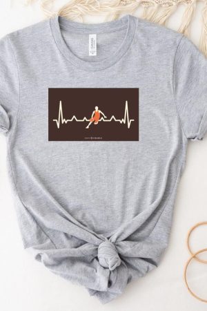 Basketball Heartbeat Line Design T-Shirt