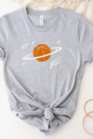 Basketball Sports Planet Saturn Ring Galaxy Space T-Shirt