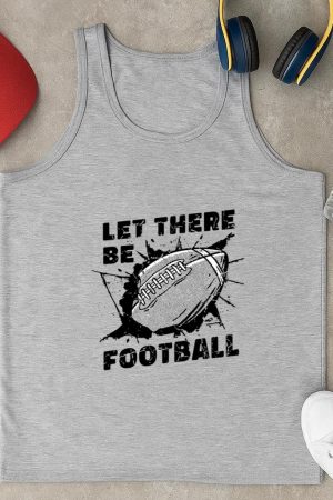 Black And White Image Of A Football Ball Tank Top
