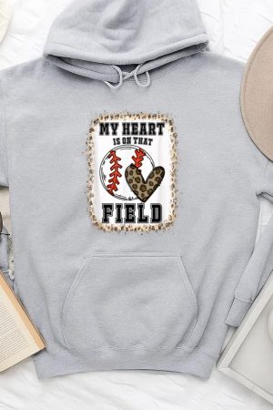 Bleached My Heart Is On That Field Baseball Hoodie