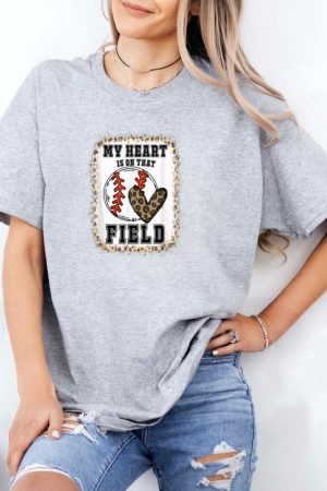 Bleached My Heart Is On That Field Baseball T-Shirt
