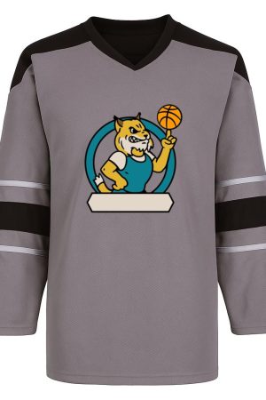 Cartoon Tiger Holding A Basketball Ball Snow Sports Jersey