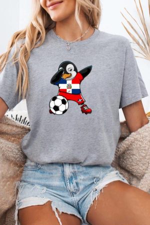 Dab Penguin Dominican Republic Soccer T-Shirt