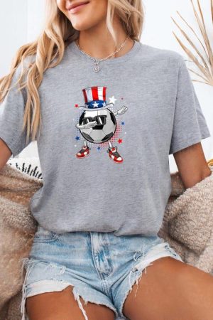 Dabbing Soccer USA American Flag T-Shirt