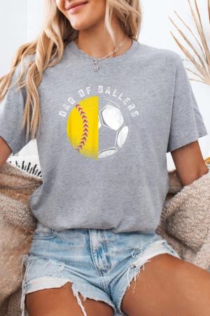 Dad Of Ballers Father Son Softball Soccer T-Shirt