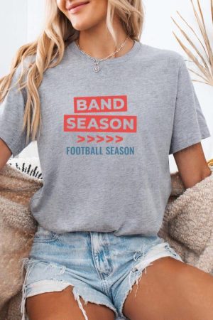 Dynamic Season Transition Graphic For Band And Football T-Shirt