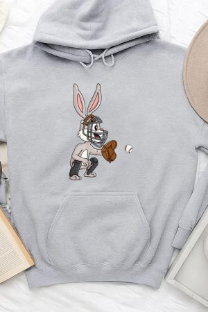 Easter Day Rabbit Baseball Catcher Hoodie