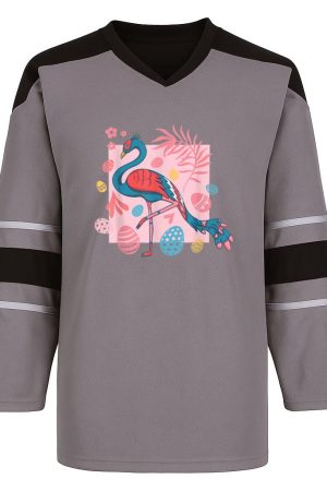 Easter Flamingo With Easter Basket Snow Sports Jersey