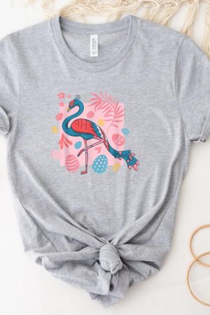 Easter Flamingo With Easter Basket T-Shirt
