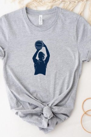 Female Basketball Player Shoot Cut Out T-Shirt