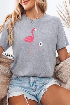 Flamingo Playing Soccer T-Shirt