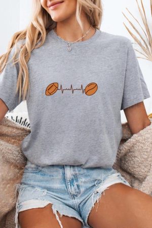 Football And A Heartbeat T-Shirt