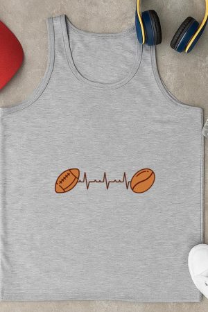 Football And A Heartbeat Tank Top