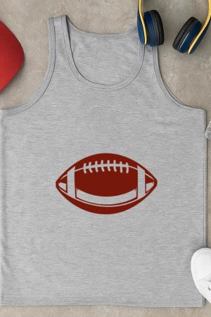 Football Ball Horizontal Cut Out Tank Top