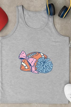 Football Design With Pink Bow Tank Top