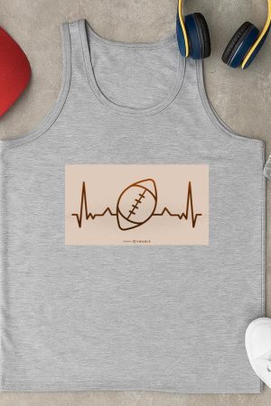 Football Heartbeat Illustration Tank Top