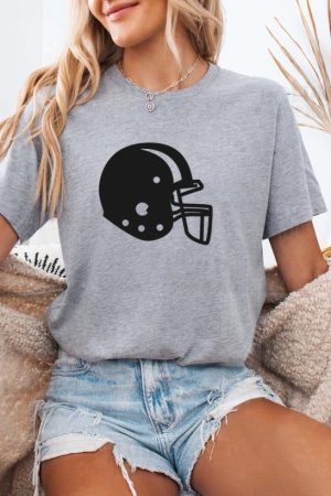 Football Helmet Cut Out T-Shirt
