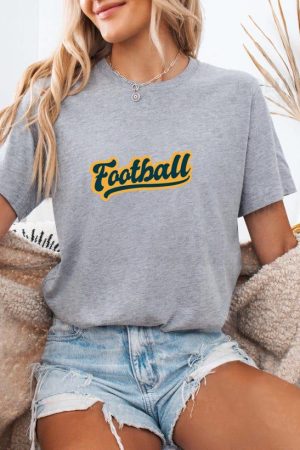 Football Lettering Sticker T-Shirt