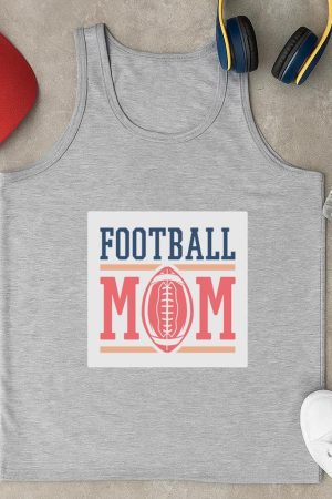Football Mom Quote Lettering Tank Top