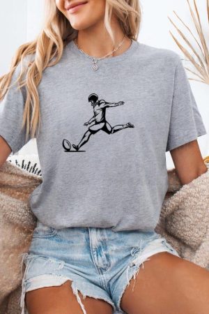 Football Player Kicking High Contrasts T-Shirt