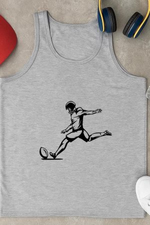 Football Player Kicking High Contrasts Tank Top