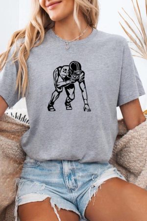 Football Player Pose High Contrast T-Shirt