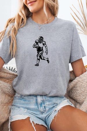 Football Player Run High Contrast T-Shirt