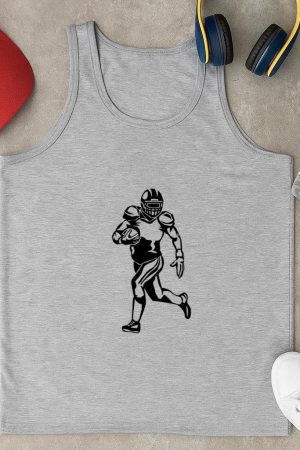 Football Player Run High Contrast Tank Top