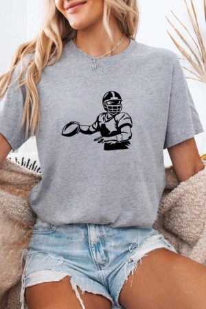 Football Player Throw High Contrast T-Shirt