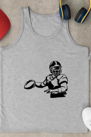 Football Player Throw High Contrast Tank Top