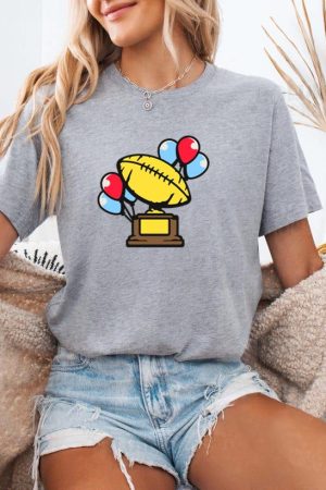 Football Trophy With Balloons And Confetti T-Shirt