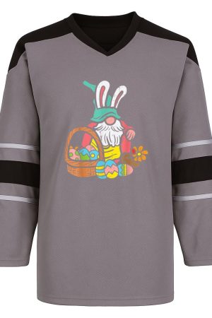 Gnome Bunny Easter Eggs Basket Easter Day Snow Sports Jersey