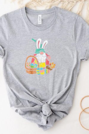 Gnome Bunny Easter Eggs Basket Easter Day T-Shirt