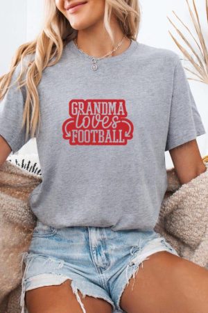 Grandma Loves Football Design T-Shirt