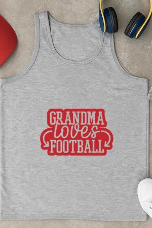 Grandma Loves Football Design Tank Top