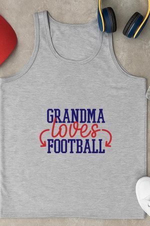 Grandma Loves Football Red Blue Design JK Tank Top